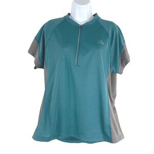 L.L.Bean Comfort Cycling Jersey Top Short Sleeve Womens‎ XL 1/4 Zip TP-2406